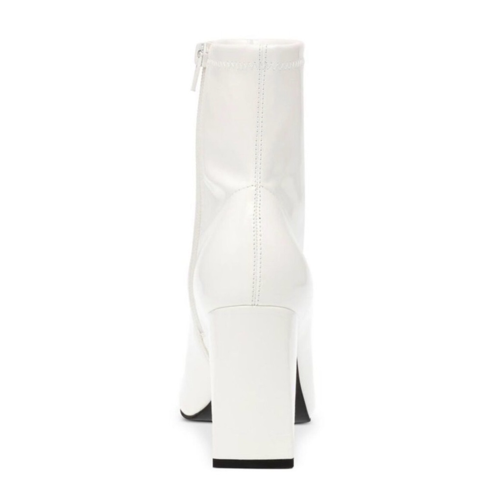 Wild Pair White Patent Block Heel Dressy Booties Shoes NWT sz 8.5 retro 70s - Picture 3 of 11
